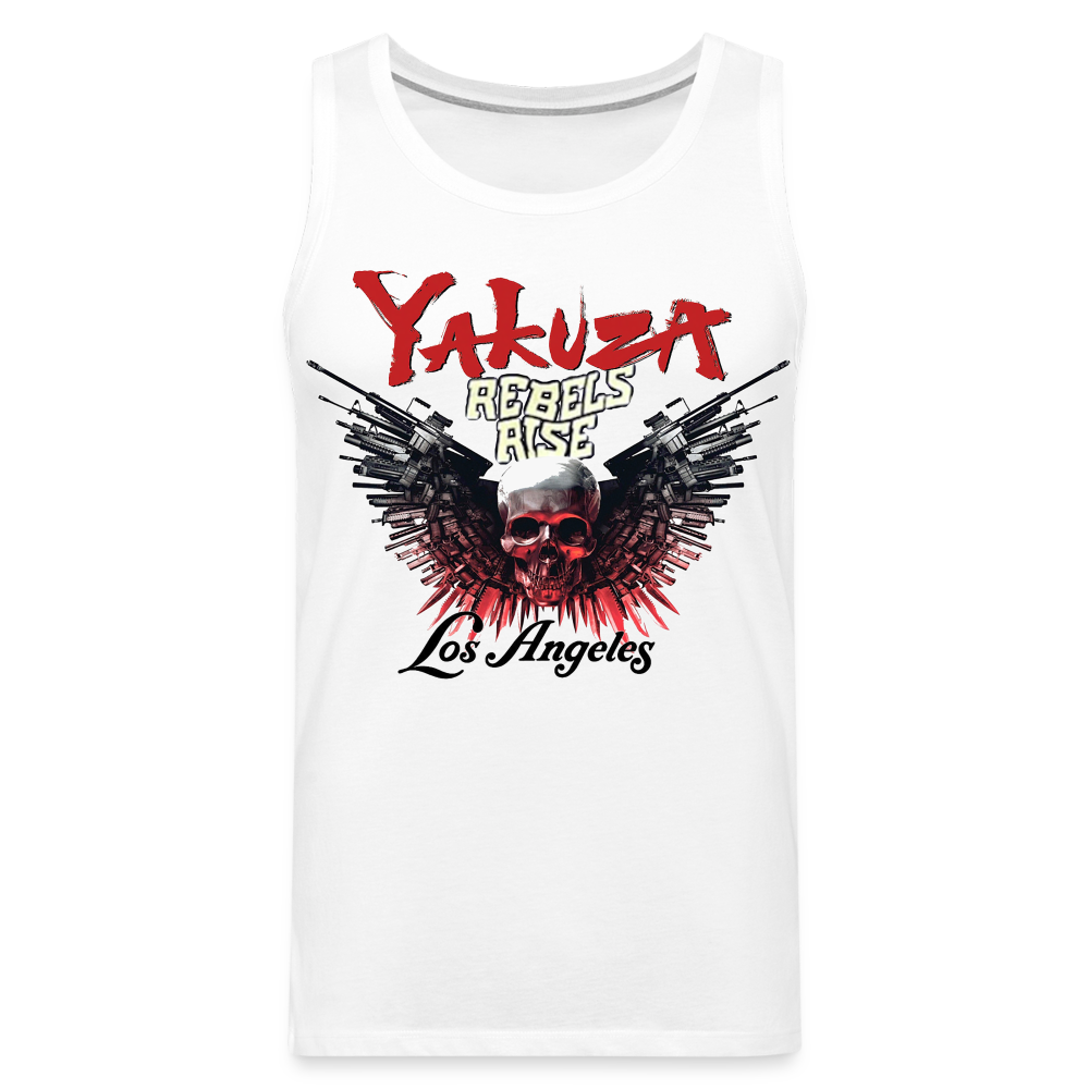 Männer Premium Tanktop T-Shirt Yakuza Muskelshirt Achselshirt - weiß