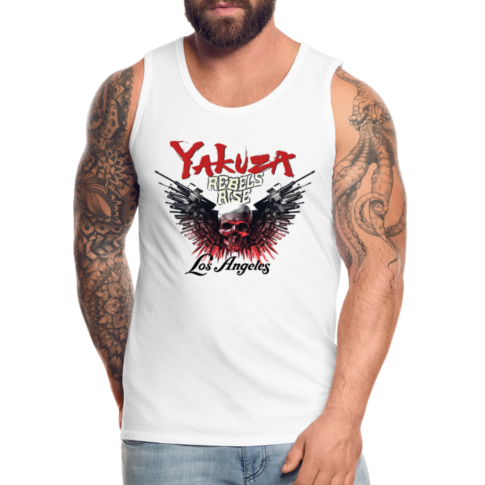 Männer Premium Tanktop T-Shirt Yakuza Muskelshirt Achselshirt - weiß