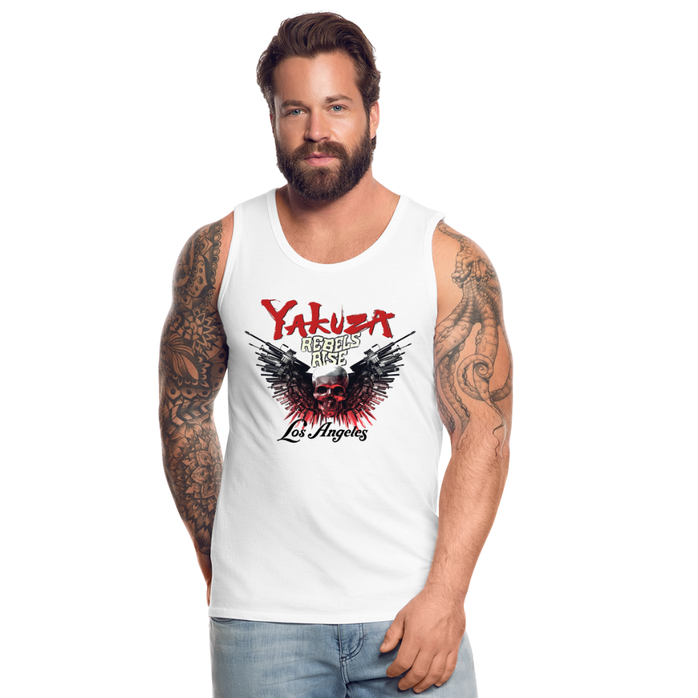 Männer Premium Tanktop T-Shirt Yakuza Muskelshirt Achselshirt - weiß