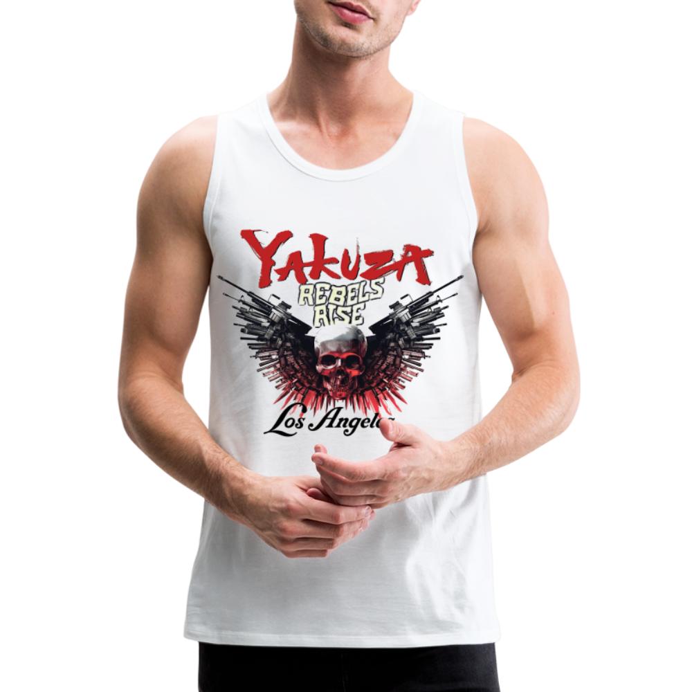 Männer Premium Tanktop T-Shirt Yakuza Muskelshirt Achselshirt - weiß