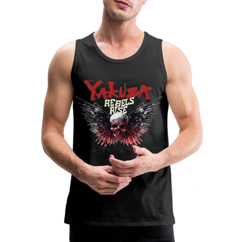 Männer Premium Tanktop T-Shirt Yakuza Muskelshirt Achselshirt - Schwarz
