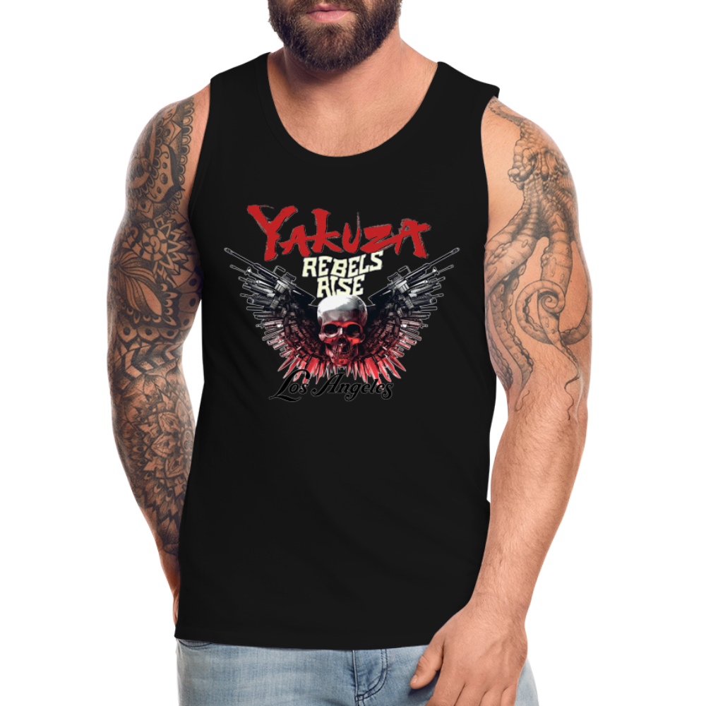 Männer Premium Tanktop T-Shirt Yakuza Muskelshirt Achselshirt - Schwarz