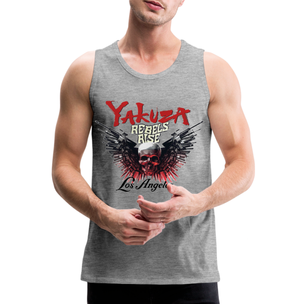 Männer Premium Tanktop T-Shirt Yakuza Muskelshirt Achselshirt - Grau meliert