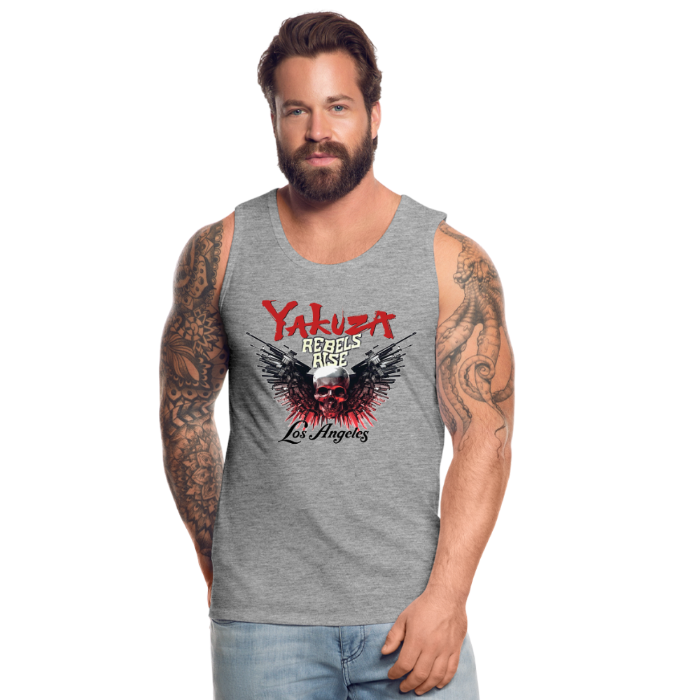 Männer Premium Tanktop T-Shirt Yakuza Muskelshirt Achselshirt - Grau meliert