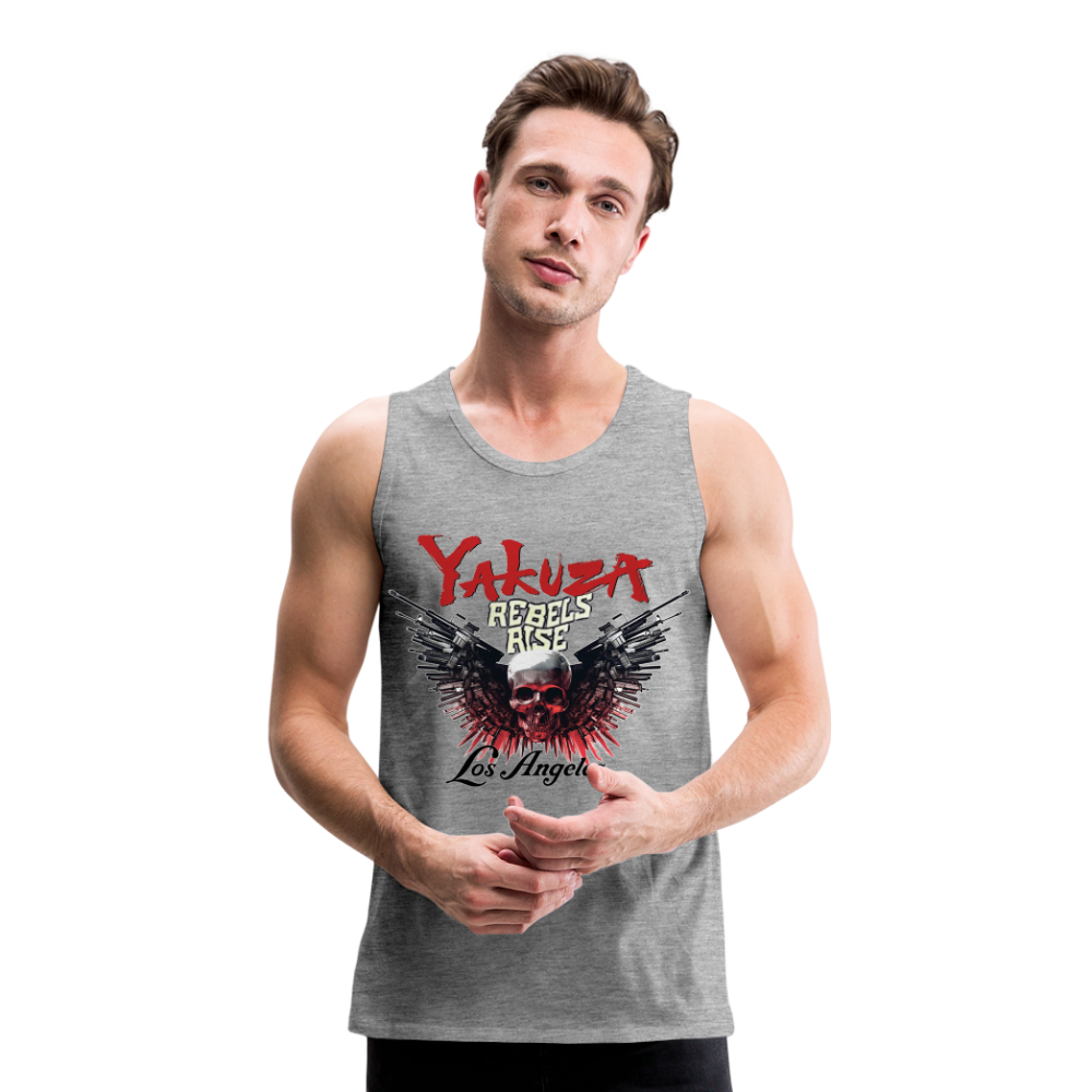 Männer Premium Tanktop T-Shirt Yakuza Muskelshirt Achselshirt - Grau meliert