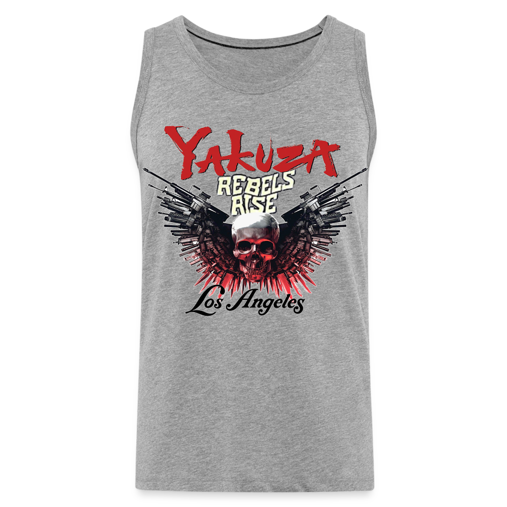 Männer Premium Tanktop T-Shirt Yakuza Muskelshirt Achselshirt - Grau meliert