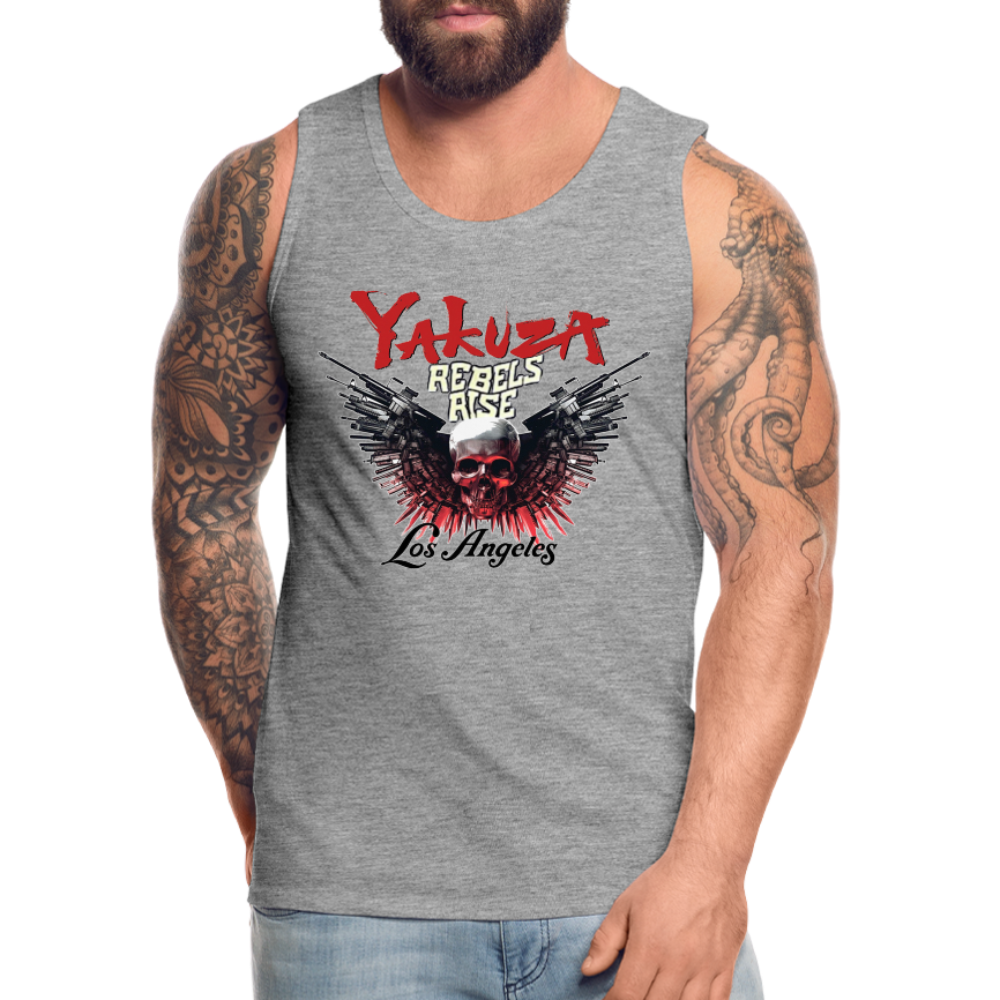 Männer Premium Tanktop T-Shirt Yakuza Muskelshirt Achselshirt - Grau meliert
