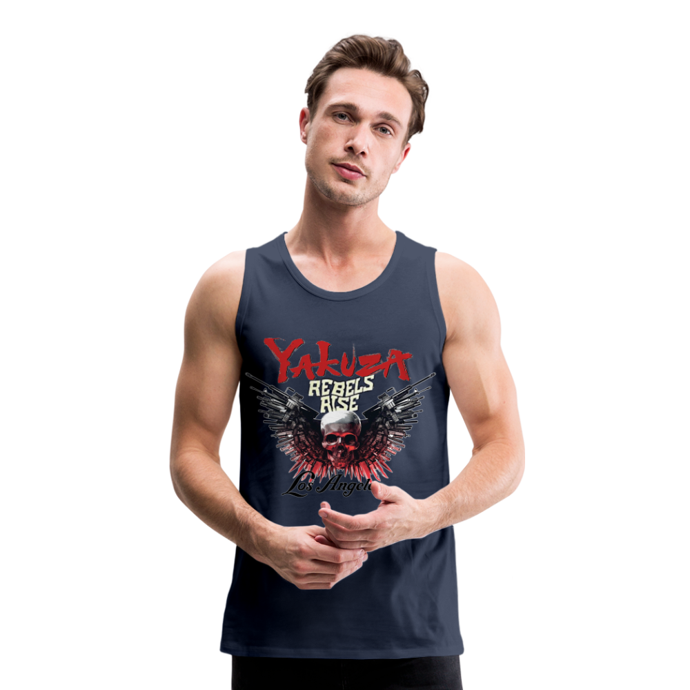 Männer Premium Tanktop T-Shirt Yakuza Muskelshirt Achselshirt - Navy