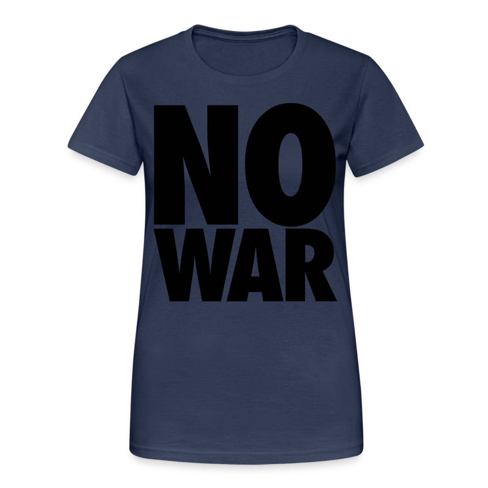 T-Shirt Damen Oberteil Frauen No War kurzarm Tshirt Baumwolle Rundhals - Navy
