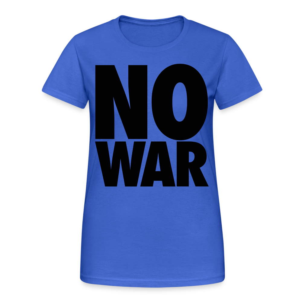 T-Shirt Damen Oberteil Frauen No War kurzarm Tshirt Baumwolle Rundhals - Königsblau