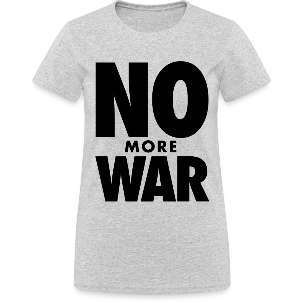 T-Shirt Damen Oberteil Frauen No More War kurzarm Tshirt Baumwolle Rundhals - Grau meliert