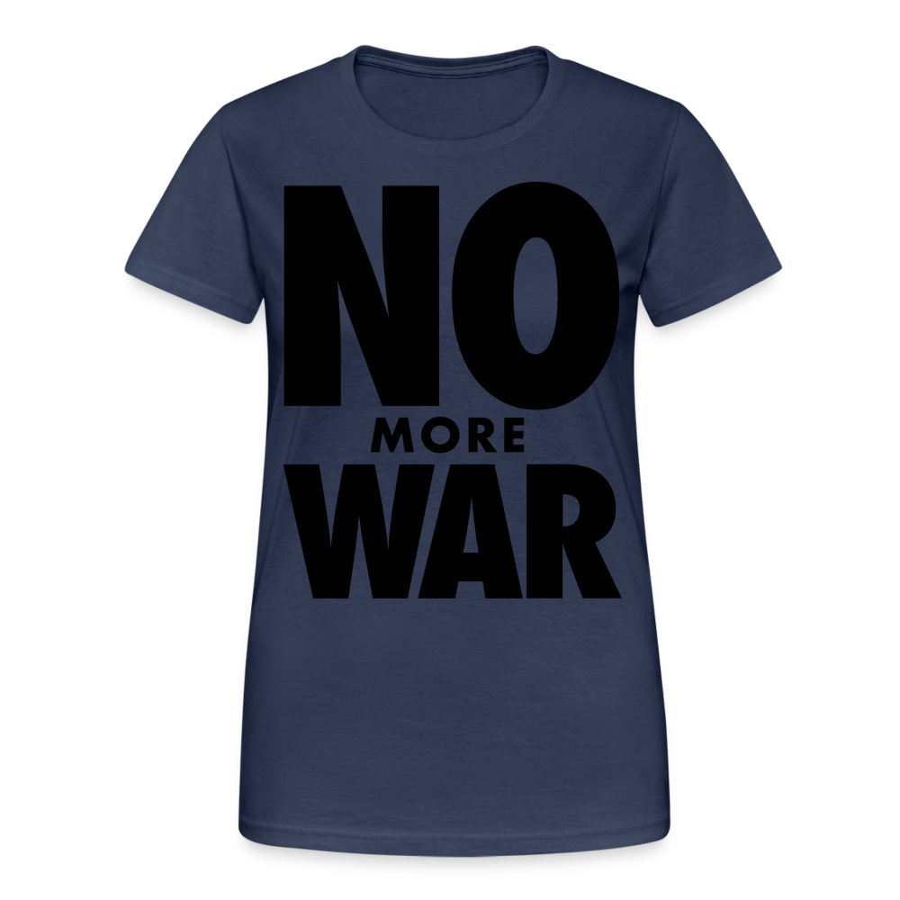 T-Shirt Damen Oberteil Frauen No More War kurzarm Tshirt Baumwolle Rundhals - Navy