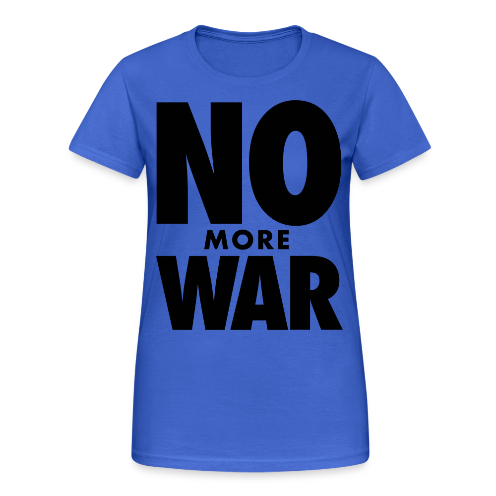 T-Shirt Damen Oberteil Frauen No More War kurzarm Tshirt Baumwolle Rundhals - Königsblau