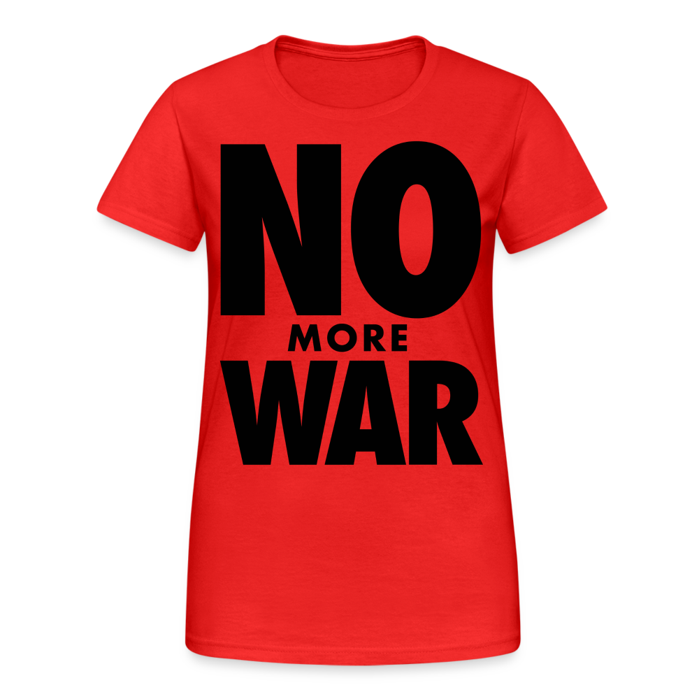 T-Shirt Damen Oberteil Frauen No More War kurzarm Tshirt Baumwolle Rundhals - Rot