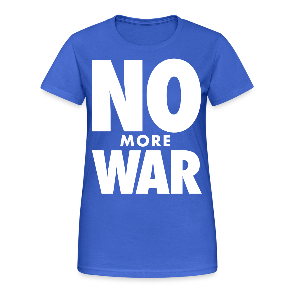 T-Shirt Damen Oberteil Frauen No More War kurzarm Tshirt Baumwolle Rundhals - Königsblau
