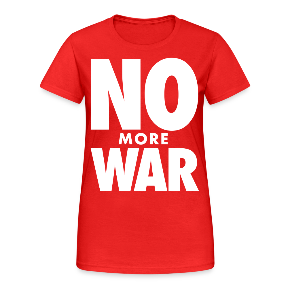 T-Shirt Damen Oberteil Frauen No More War kurzarm Tshirt Baumwolle Rundhals - Rot