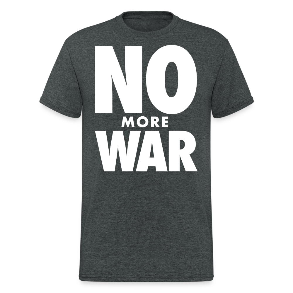 Herren No More War T-Shirt Rundhals Unisex Streetwear Gildan 100% Baumwolle - Dunkelgrau meliert