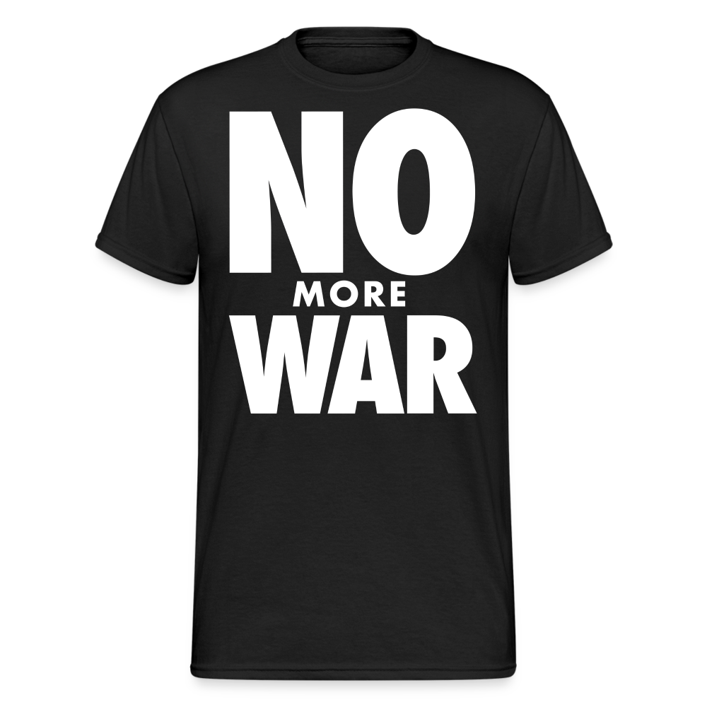Herren No More War T-Shirt Rundhals Unisex Streetwear Gildan 100% Baumwolle - Schwarz