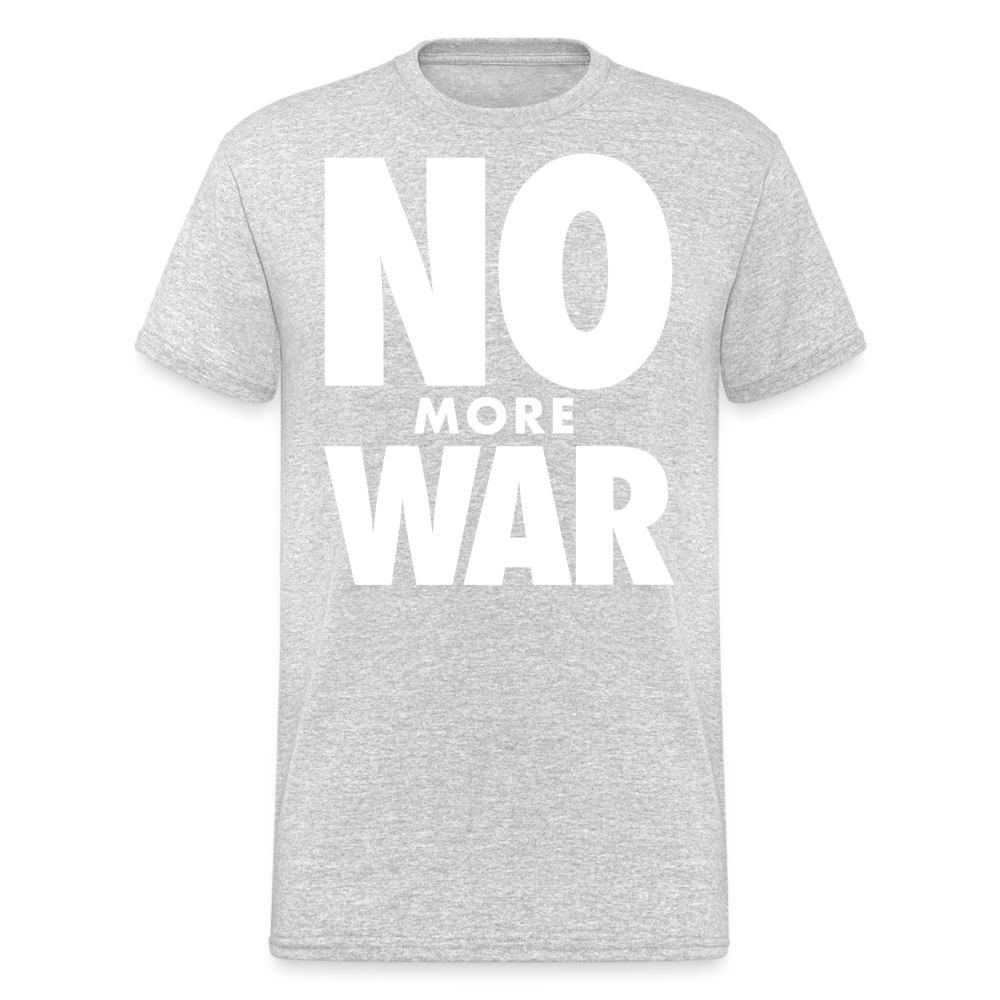 Herren No More War T-Shirt Rundhals Unisex Streetwear Gildan 100% Baumwolle - Grau meliert