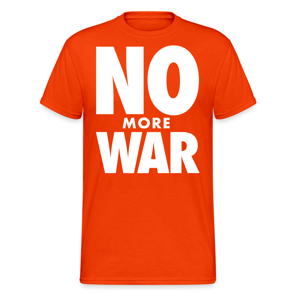 Herren No More War T-Shirt Rundhals Unisex Streetwear Gildan 100% Baumwolle - kräftig Orange