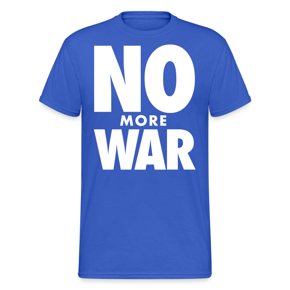 Herren No More War T-Shirt Rundhals Unisex Streetwear Gildan 100% Baumwolle - Königsblau