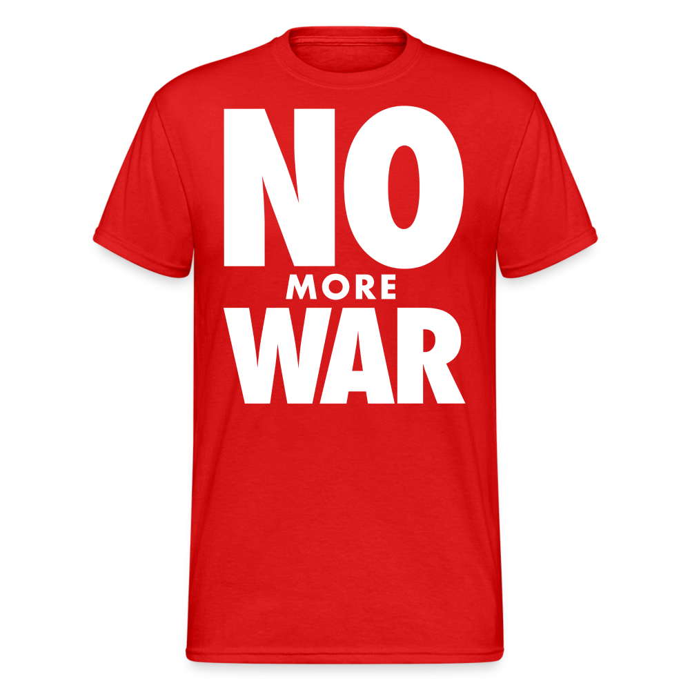 Herren No More War T-Shirt Rundhals Unisex Streetwear Gildan 100% Baumwolle - Rot