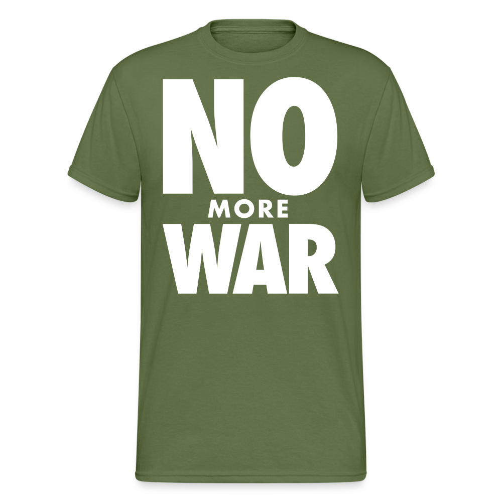 Herren No More War T-Shirt Rundhals Unisex Streetwear Gildan 100% Baumwolle - Militärgrün