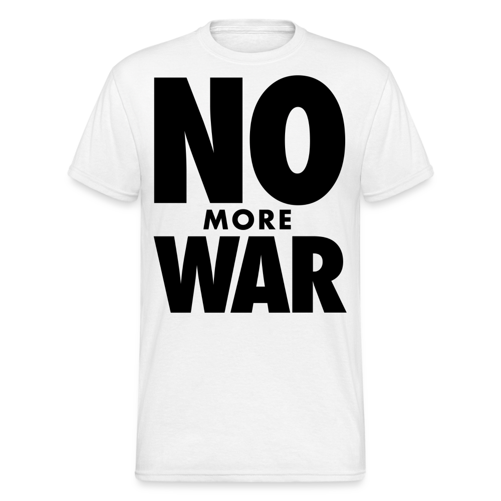 Herren No More War T-Shirt Rundhals Unisex Streetwear Gildan 100% Baumwolle - weiß