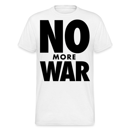 Herren No More War T-Shirt Rundhals Unisex Streetwear Gildan 100% Baumwolle - weiß