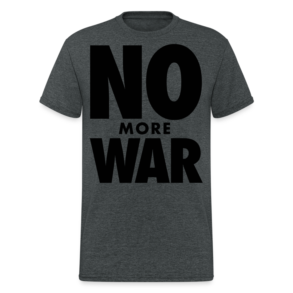 Herren No More War T-Shirt Rundhals Unisex Streetwear Gildan 100% Baumwolle - Dunkelgrau meliert