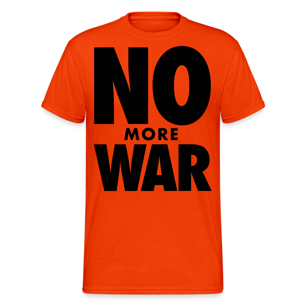Herren No More War T-Shirt Rundhals Unisex Streetwear Gildan 100% Baumwolle - kräftig Orange