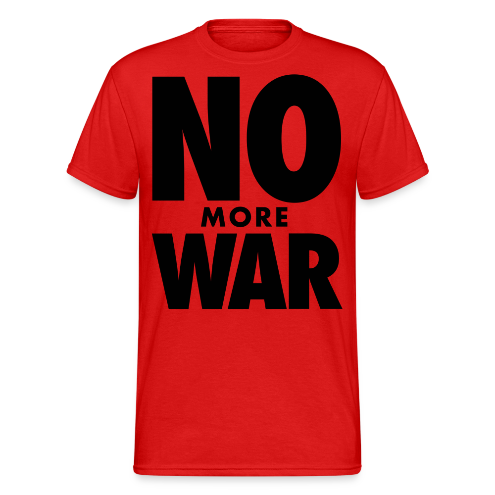 Herren No More War T-Shirt Rundhals Unisex Streetwear Gildan 100% Baumwolle - Rot