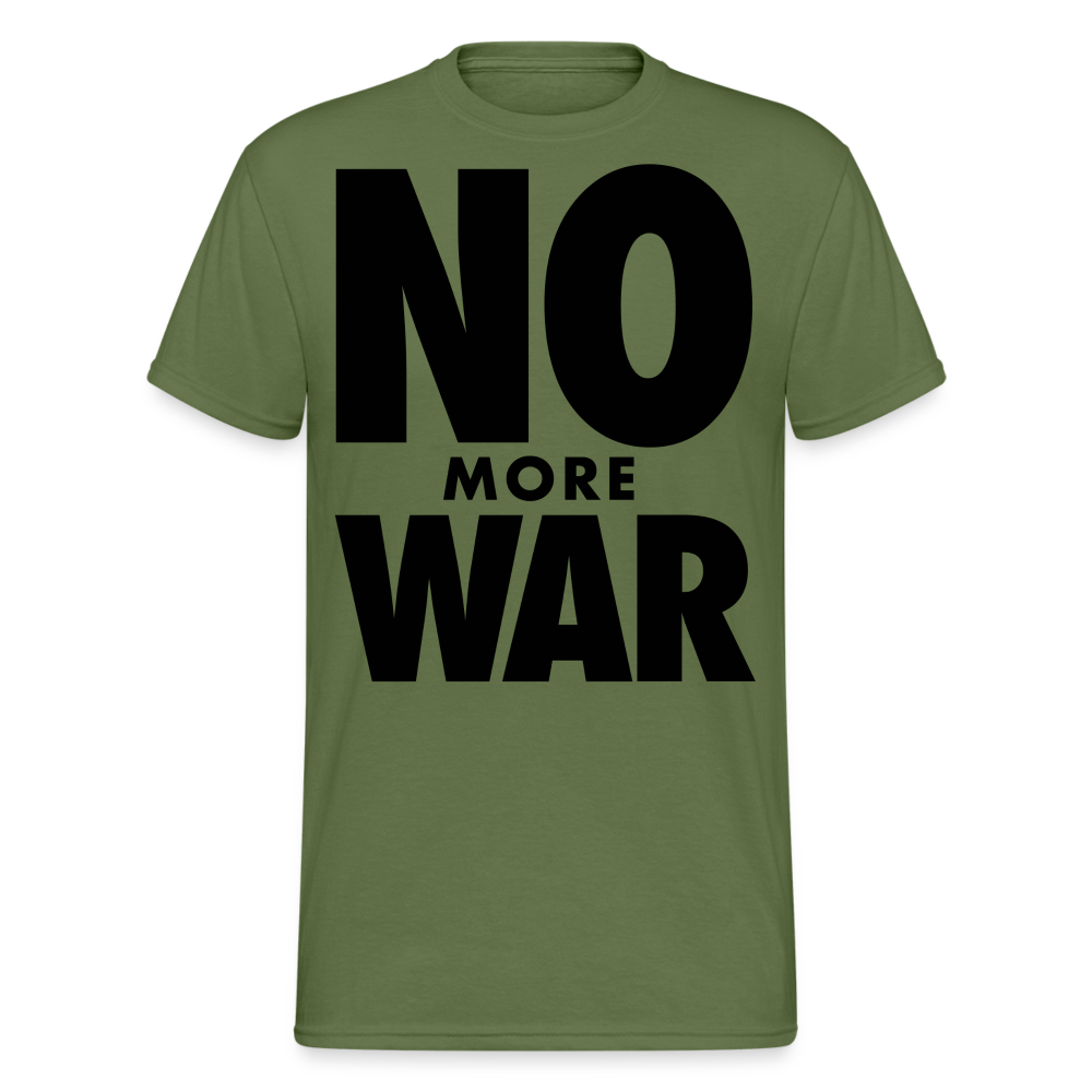 Herren No More War T-Shirt Rundhals Unisex Streetwear Gildan 100% Baumwolle - Militärgrün