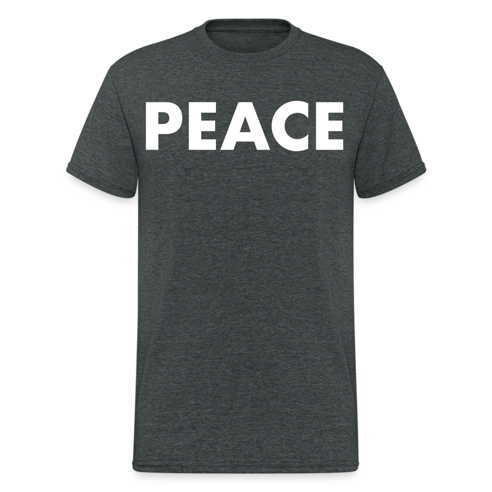 Herren Peace T-Shirt Rundhals Unisex Streetwear Gildan 100% Baumwolle - Dunkelgrau meliert