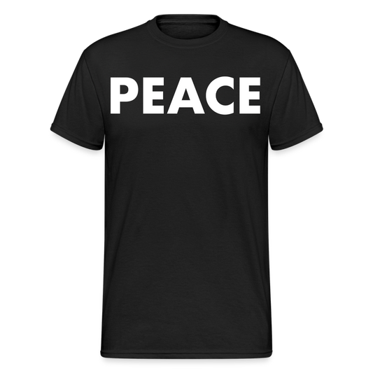 Herren Peace T-Shirt Rundhals Unisex Streetwear Gildan 100% Baumwolle - Schwarz