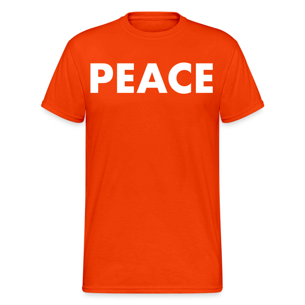 Herren Peace T-Shirt Rundhals Unisex Streetwear Gildan 100% Baumwolle - kräftig Orange
