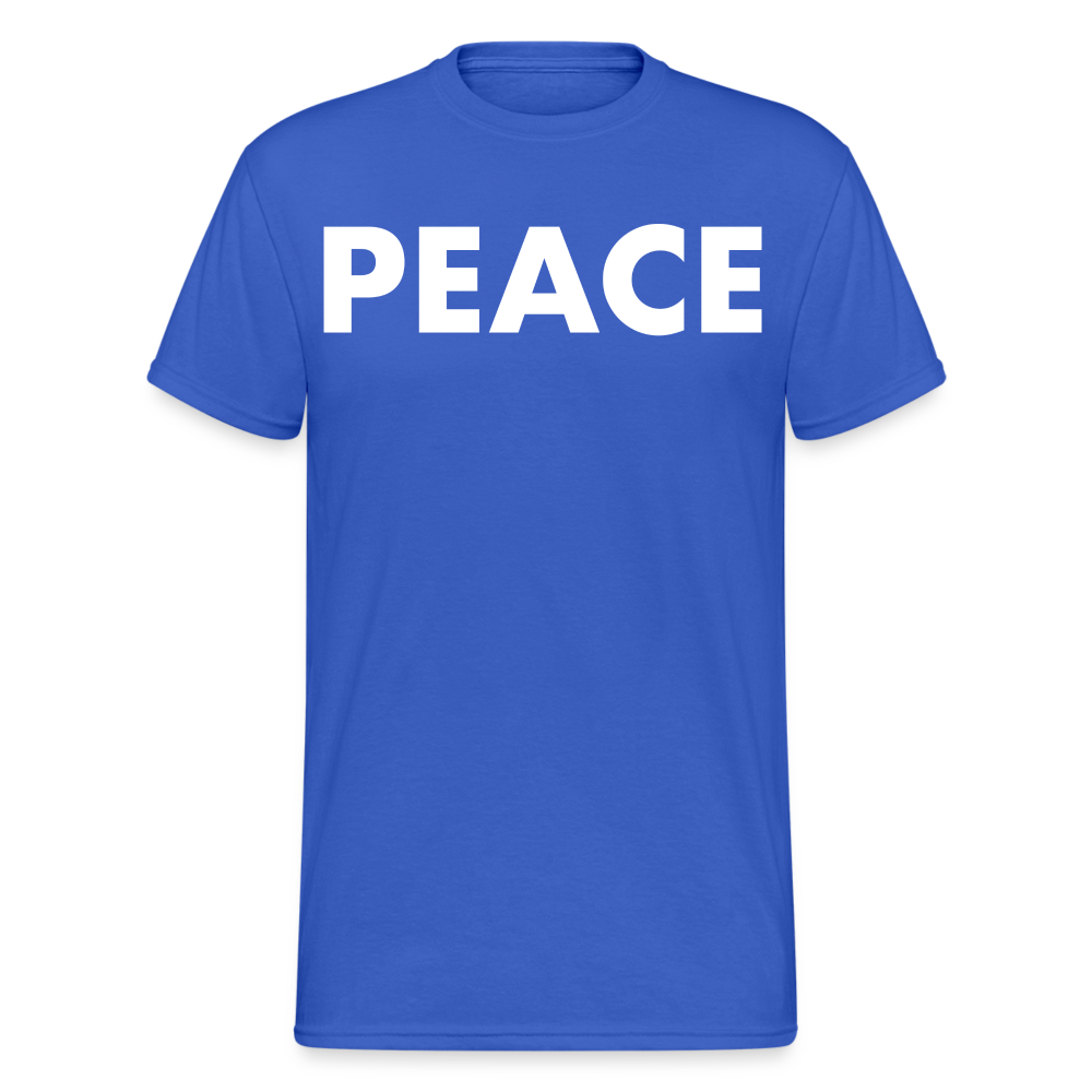 Herren Peace T-Shirt Rundhals Unisex Streetwear Gildan 100% Baumwolle - Königsblau