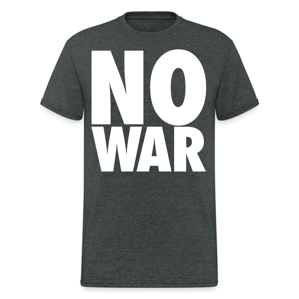 Herren No War T-Shirt Rundhals Unisex Streetwear Gildan 100% Baumwolle - Dunkelgrau meliert