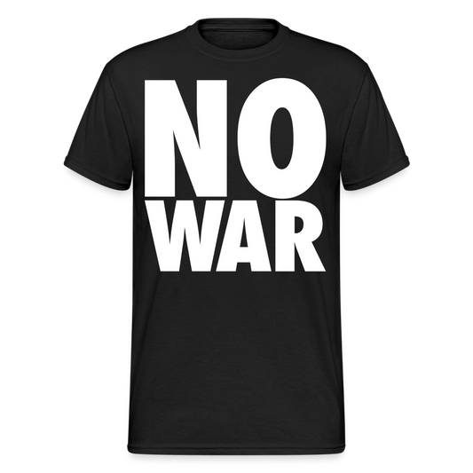 Herren No War T-Shirt Rundhals Unisex Streetwear Gildan 100% Baumwolle - Schwarz