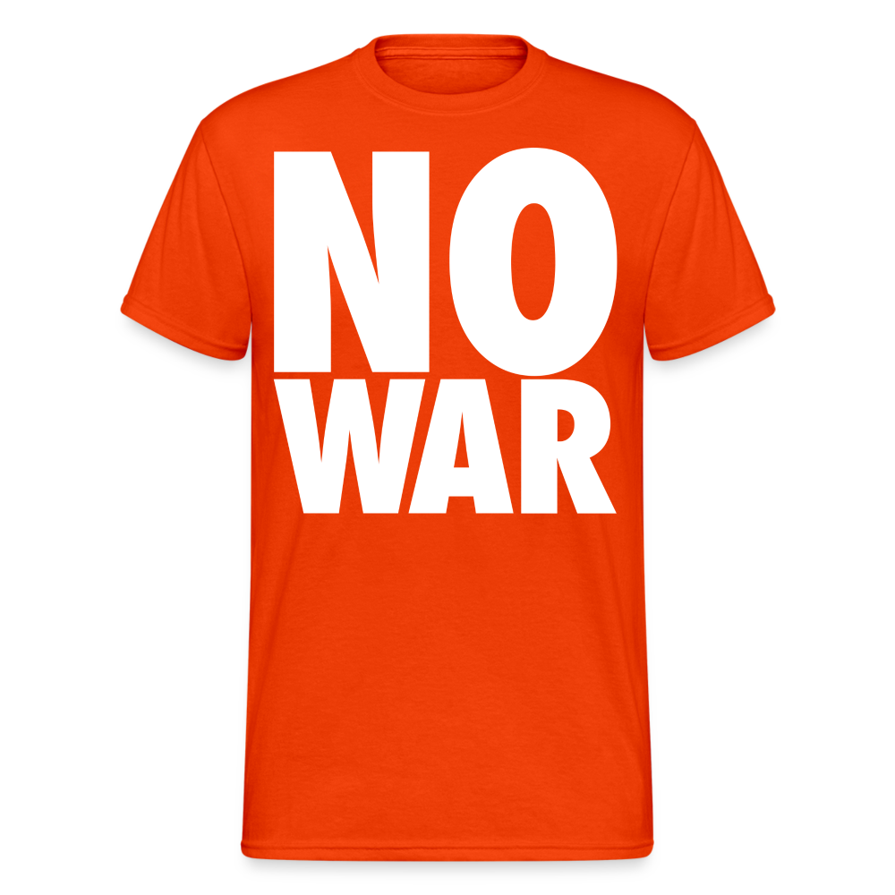 Herren No War T-Shirt Rundhals Unisex Streetwear Gildan 100% Baumwolle - kräftig Orange