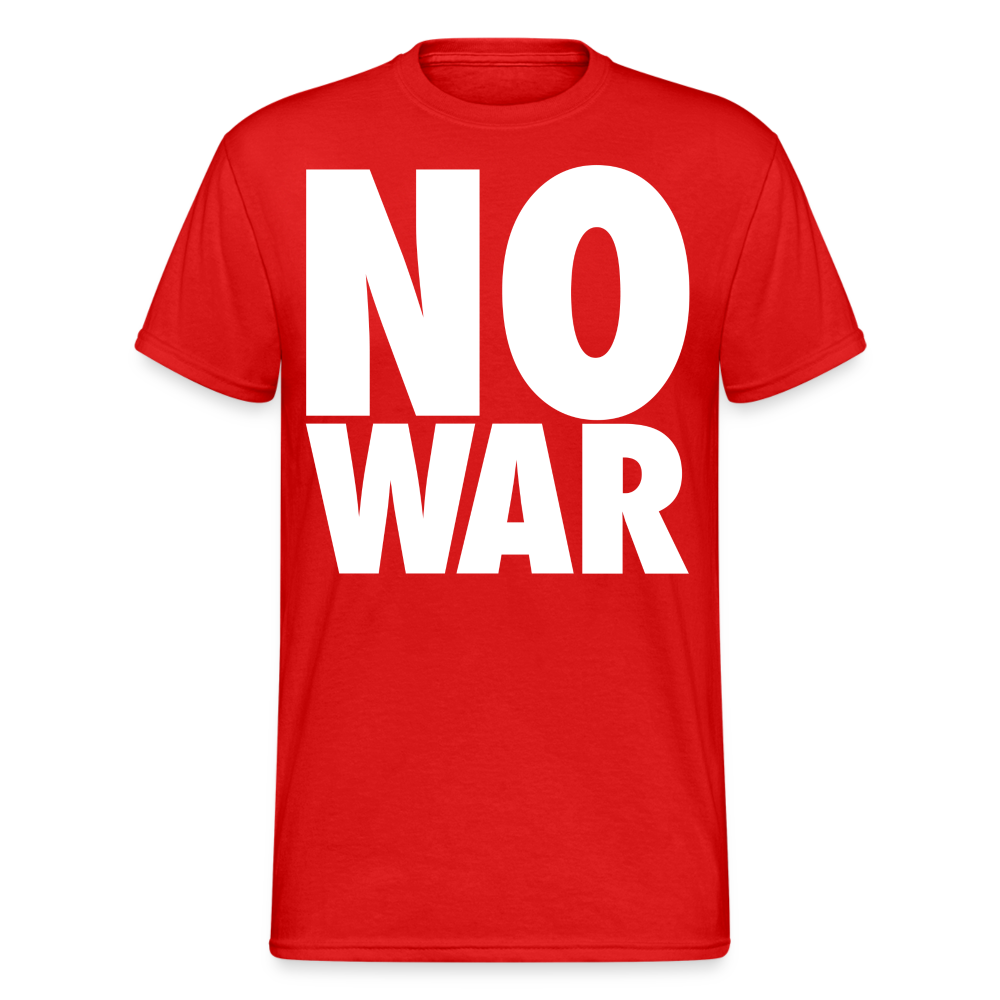 Herren No War T-Shirt Rundhals Unisex Streetwear Gildan 100% Baumwolle - Rot