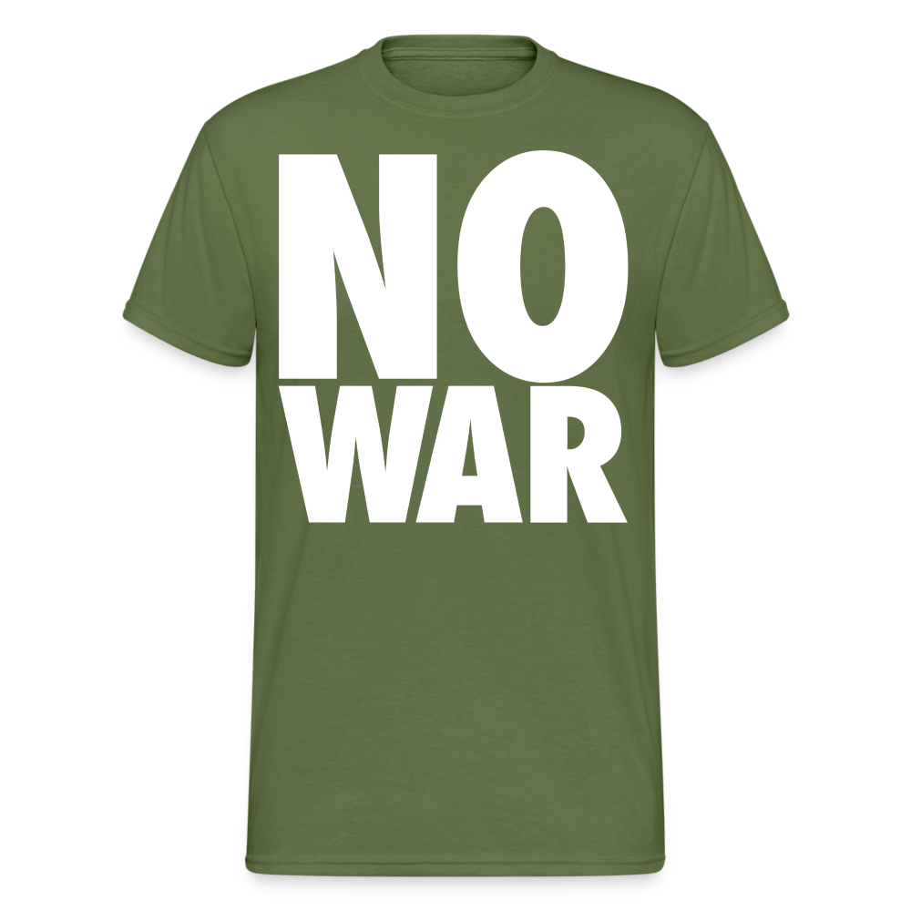 Herren No War T-Shirt Rundhals Unisex Streetwear Gildan 100% Baumwolle - Militärgrün