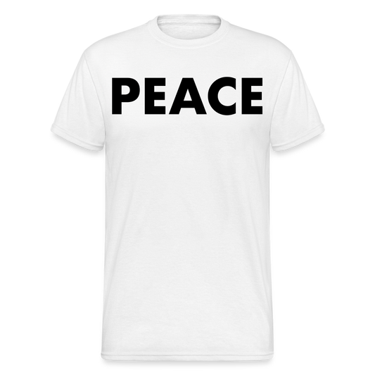 Herren Peace T-Shirt Rundhals Unisex Streetwear Gildan 100% Baumwolle - weiß
