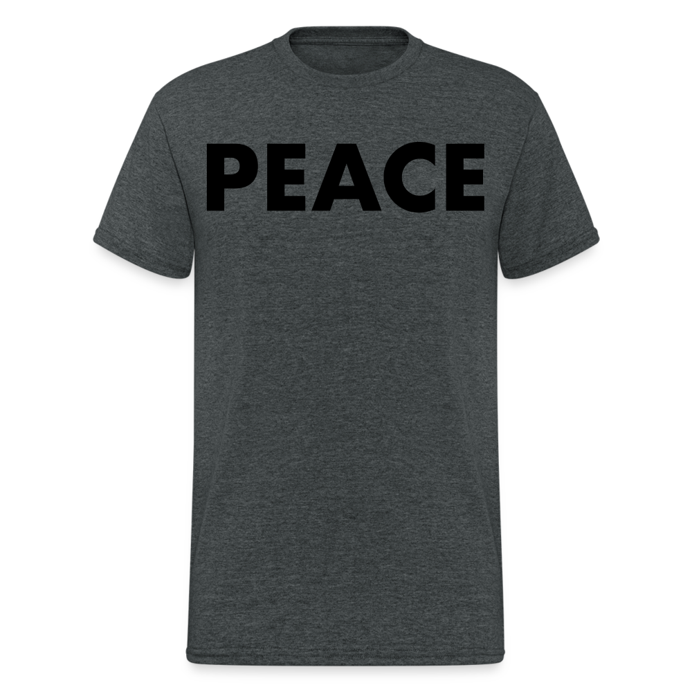 Herren Peace T-Shirt Rundhals Unisex Streetwear Gildan 100% Baumwolle - Dunkelgrau meliert