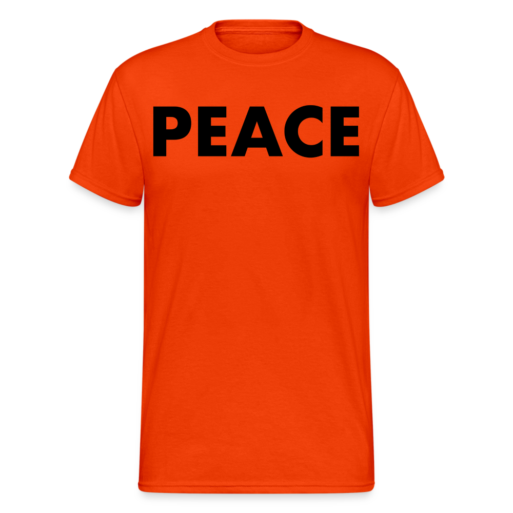 Herren Peace T-Shirt Rundhals Unisex Streetwear Gildan 100% Baumwolle - kräftig Orange