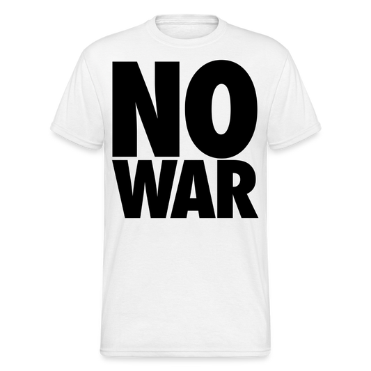 Herren No War T-Shirt Rundhals Unisex Streetwear Gildan 100% Baumwolle - weiß