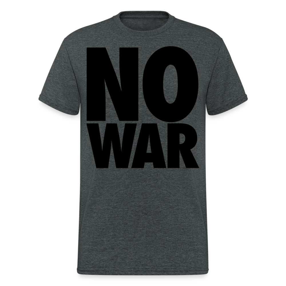 Herren No War T-Shirt Rundhals Unisex Streetwear Gildan 100% Baumwolle - Dunkelgrau meliert