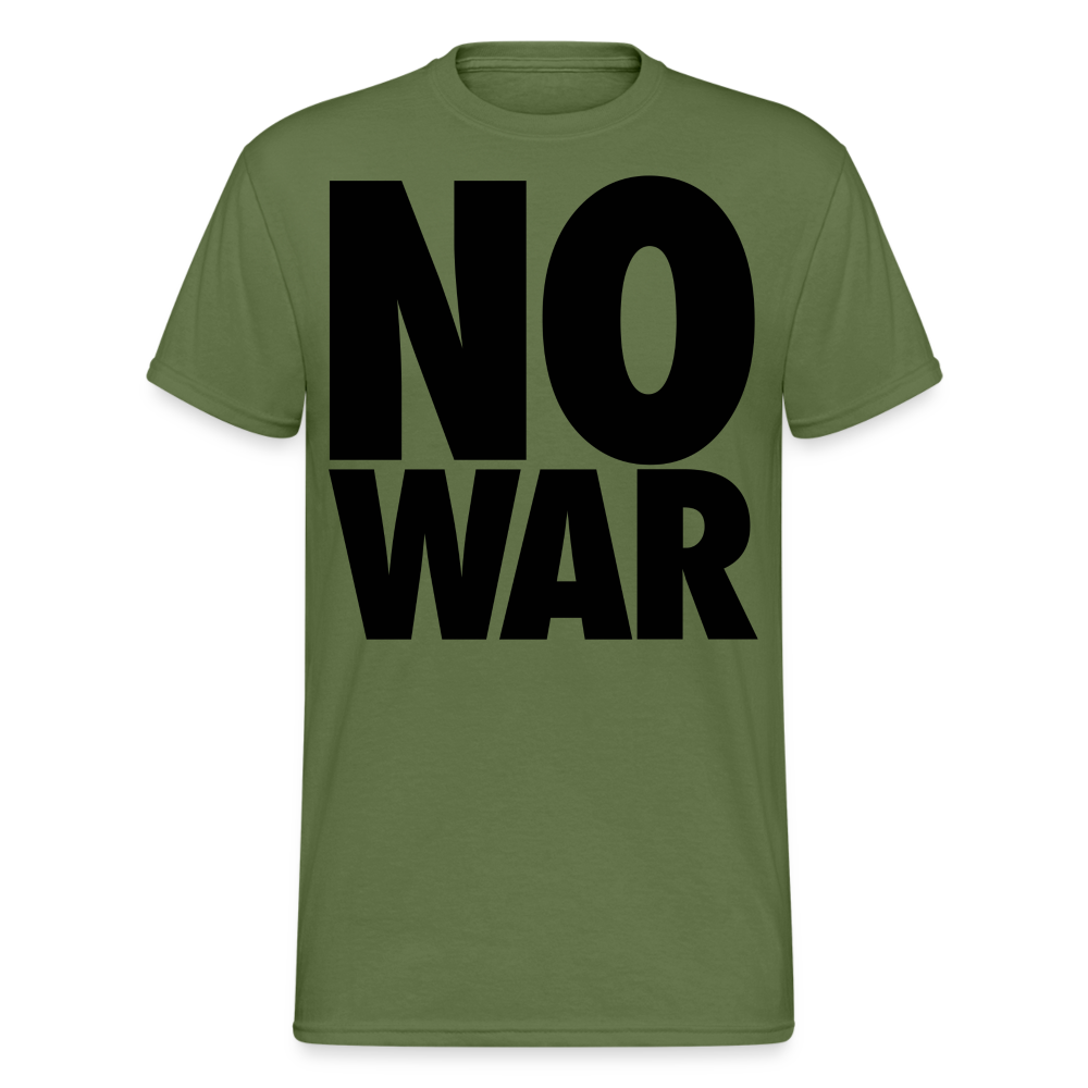 Herren No War T-Shirt Rundhals Unisex Streetwear Gildan 100% Baumwolle - Militärgrün