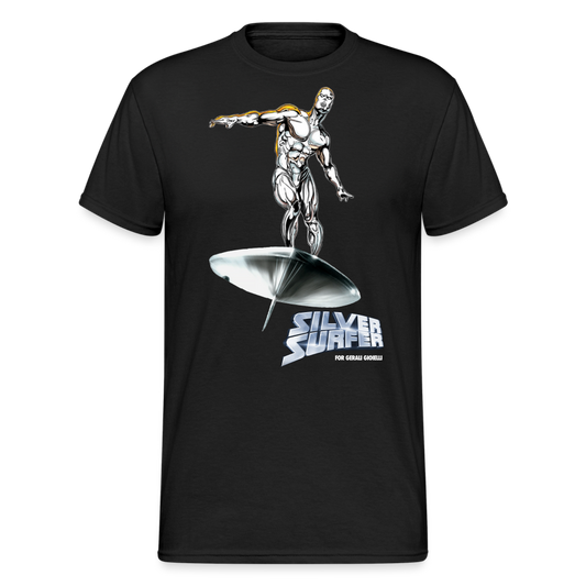 Herren Silver Surfer T-Shirt Rundhals Unisex Streetwear Gildan 100% Baumwolle - Schwarz