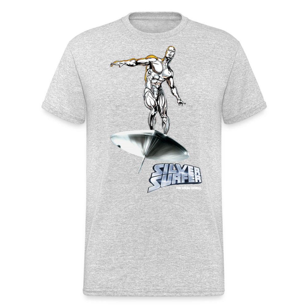 Herren Silver Surfer T-Shirt Rundhals Unisex Streetwear Gildan 100% Baumwolle - Grau meliert
